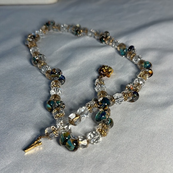 Vintage Crystal and art glass bead necklace - Picture 7 of 10